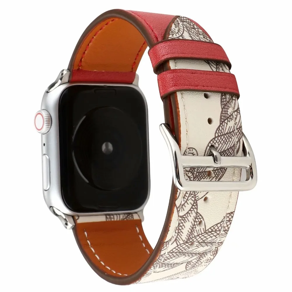 Коровья кожа двойной тур ремешок для Apple Watch 5 Группа 44 мм iwatch серии 4 3 2 1 Смарт 42 мм петля 38 мм Браслет замена 40 мм