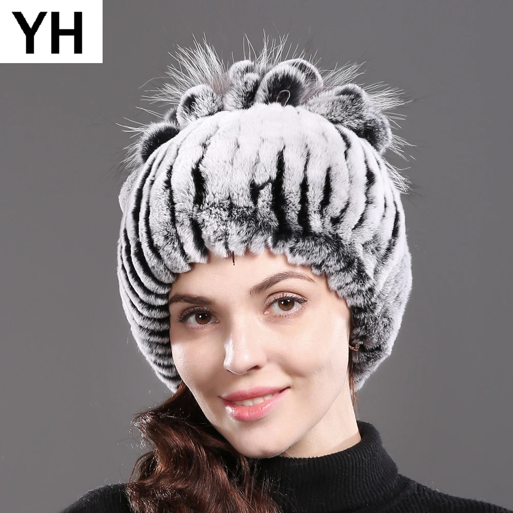 Россия,, зимние шапки с натуральным мехом, женская шапка из натурального кролика Рекс, хорошая эластичная вязаная шапка, настоящий мех кролика, шапки