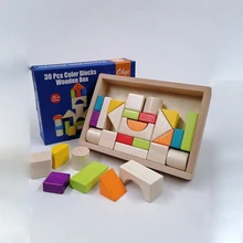 

High-quality wooden building blocks large particle assembly toys 3 early childhood education puzzle 1-2 year old baby toys