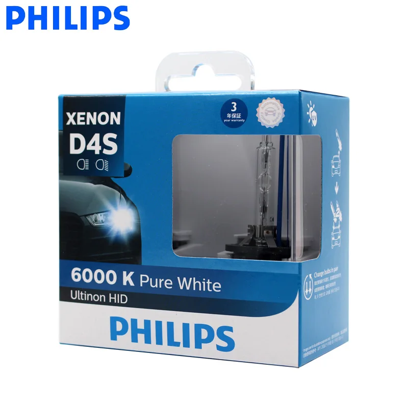 Philips D4S 42402WX 35 Вт Ultinon HID 6000K холодный синий ксеноновый белый светильник