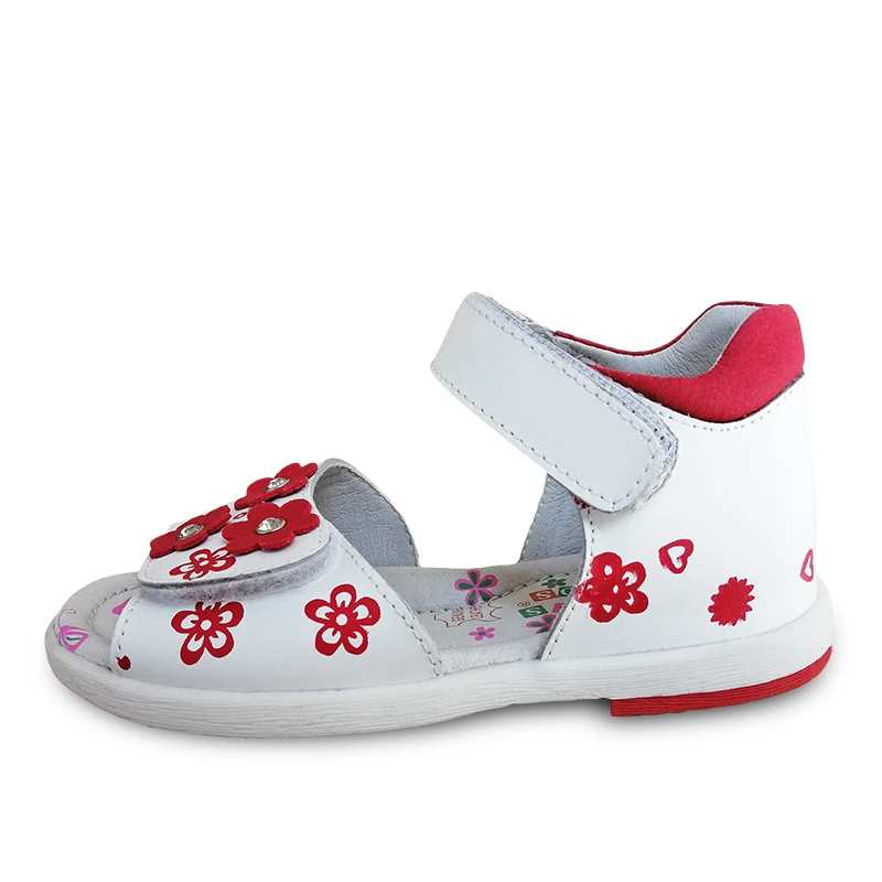Хорошее качество 1 пара Цветок натуральная кожа ортопедическая обувь летние детские кожаные сандалии для девочек детские сандалии
