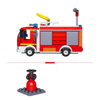 

0626 343pcs city fire truck building blocks 2 figures Toy