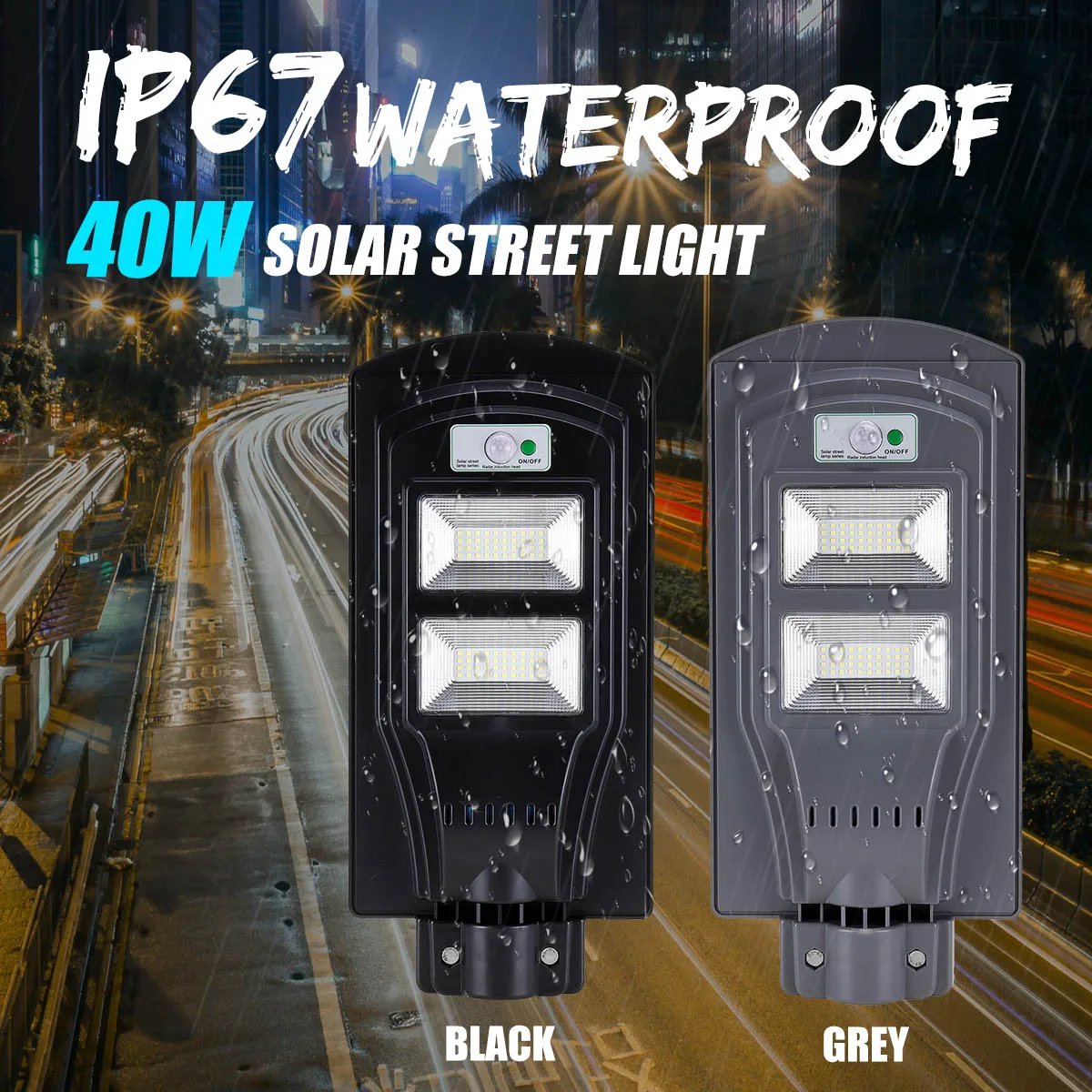 

40W LED Wall Lamp Street Light +Radar motion 2 In 1 Constantly bright & Induction Light Control+Radar Sensor Light Outdoor