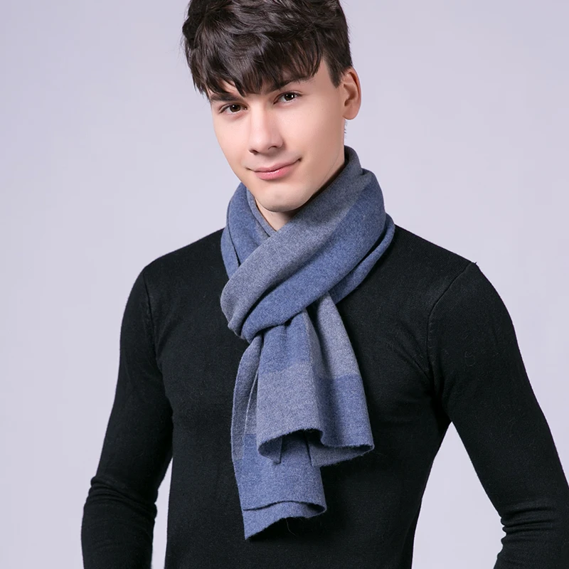 Зима шарф из овечьей шерсти для мужчин бренд плед теплый Echarpe обертывания мужской пашмины глушитель Foulard черный шерстяной платок для шеи шарфы
