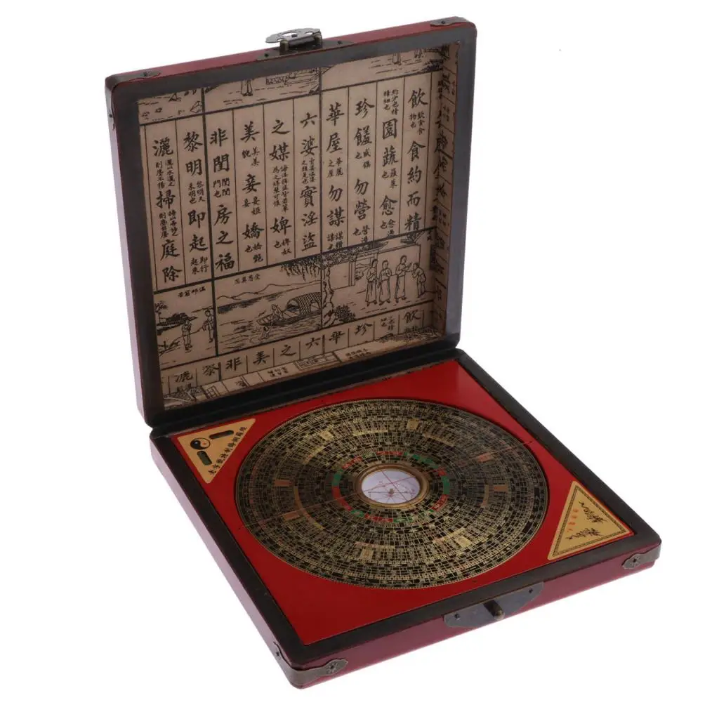Professional Chinese Compass Fengshui Tool Collectables Chinese Ancient Compass Luo Pan Bagua Compass, 7.08''