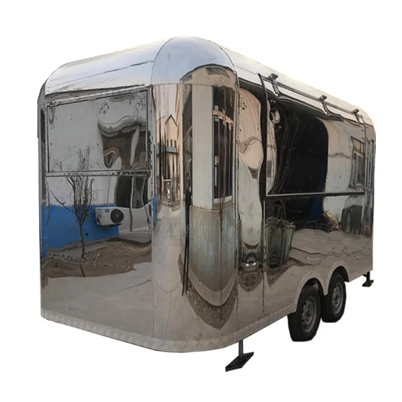 

The best sale Breeze full stainless steel KN-400 Street mobile food trailer/truck/fast food van with free shipping by sea
