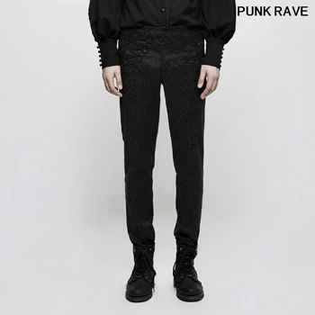 

Palace noble Fashion Wedding Formal Cospaly Party club Trousers Steampunk Men Vintage jacquard Pencil Pants Punk Rave K-302