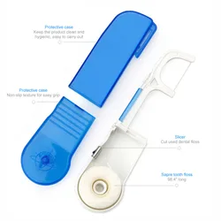 Dental Floss Oral Cleaning Reusable Dental Floss Holder with 1 Roll Dental Floss Pick(98.4 Inch) for Replacement Oral Care Tool