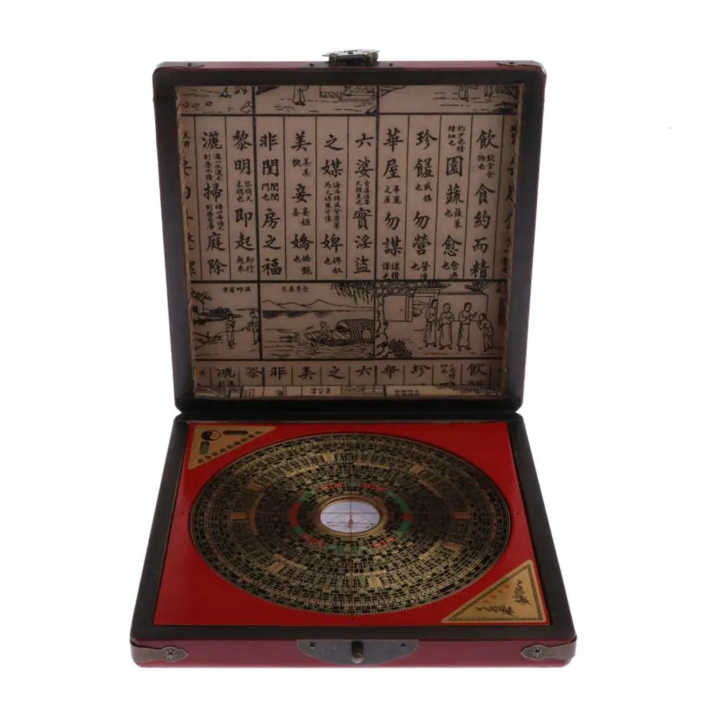 Professional Chinese Compass Fengshui Tool Collectables Chinese Ancient Compass Luo Pan Bagua Compass, 7.08''
