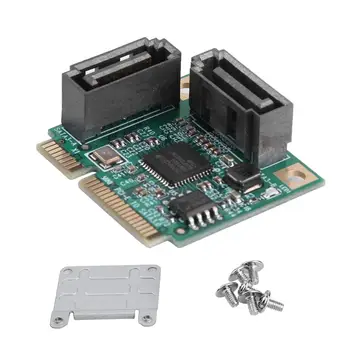 

ALLOYSEED 2 Ports Mini PCI-E to SATA 3.0 Extension Card High speed PC Hard Drive Accessories for Win8/7/Vista/2003/XP for MAC