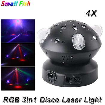 

4Pcs/Lot 80W RGB 3in1 Laser Light Professional Stage Effect Red Blue Green Projector Xmas Party Disco Light DJ Bar Effect Light