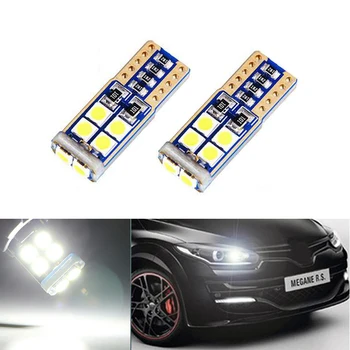 

2x T10 White Canbus W5W LED Car Light Error Free 10SMD 3030LED 501 Warning Side Light Bulbs Sidermarker Parking Lighting