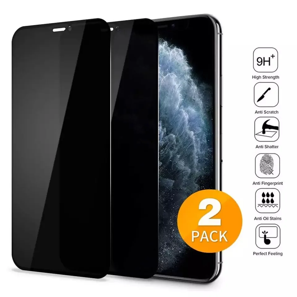 Частные Защитная пленка для экрана iPhone 12 11 Pro Max X XS MAX Анти-шпион закаленное стекло