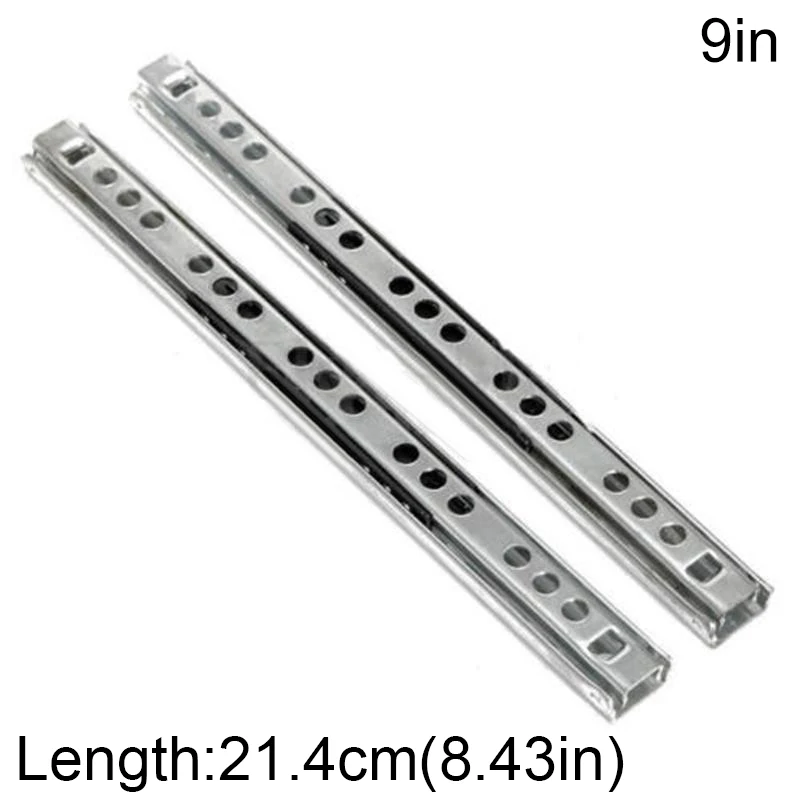

1Pair Drawer Runners Groove Ball Bearing Heavy Duty Ball Side Slide Rail Mute