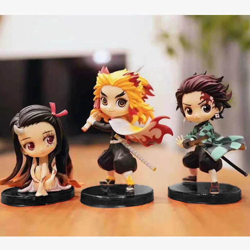 3 шт./компл. Q.ver Kimetsu no Yaiba Nezuko Tanjirou Zenitsu Giyuu Inosuke ПВХ экшн фигурка аниме игрушки