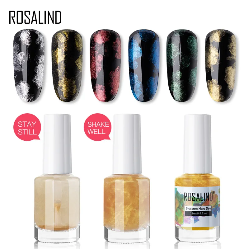 

ROSALIND Nail Gel Polish Glitter Blossom Gel Varnish Hybrid Gel Base Top For Manicure Set Semi Permanent Nail Art Glitter 12ML