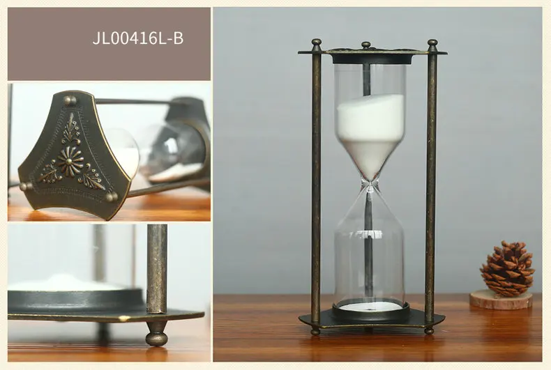 Engrave Retro Pattern Zinc Alloy Sand Glass Sand Timer Clock Hourglass Art And Crafts Study Bedroom Office Desk Decoration (8)