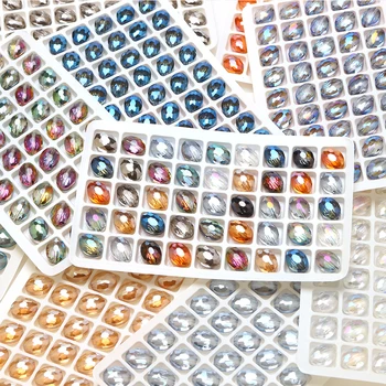 

30pcs/lot Bovine Eyes Beads Oval Shape 9X12mm Natural Stone Plated Faceted Crystal Glass Bead For Making Diy Jewelry Making