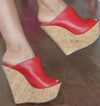 

YEELOCA 2020 Platform Sandals Peep Toe Wedge m002 Heel Mules Summer Sexy Sandals for Woman LO9315