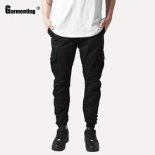 

Garmenting Mens Casual Pants Trend 2021 Spring Autumn New Patchwork Multi-pocket Trouser Black Gray Leisure Skinny Pant Man