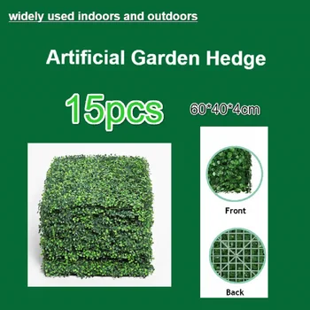 

15Pcs CREATIVE SPACE Artificial Boxwood Panels - 15Pieces,- Boxwood Hedge Set, Grass Wall, Greenery Backdrop