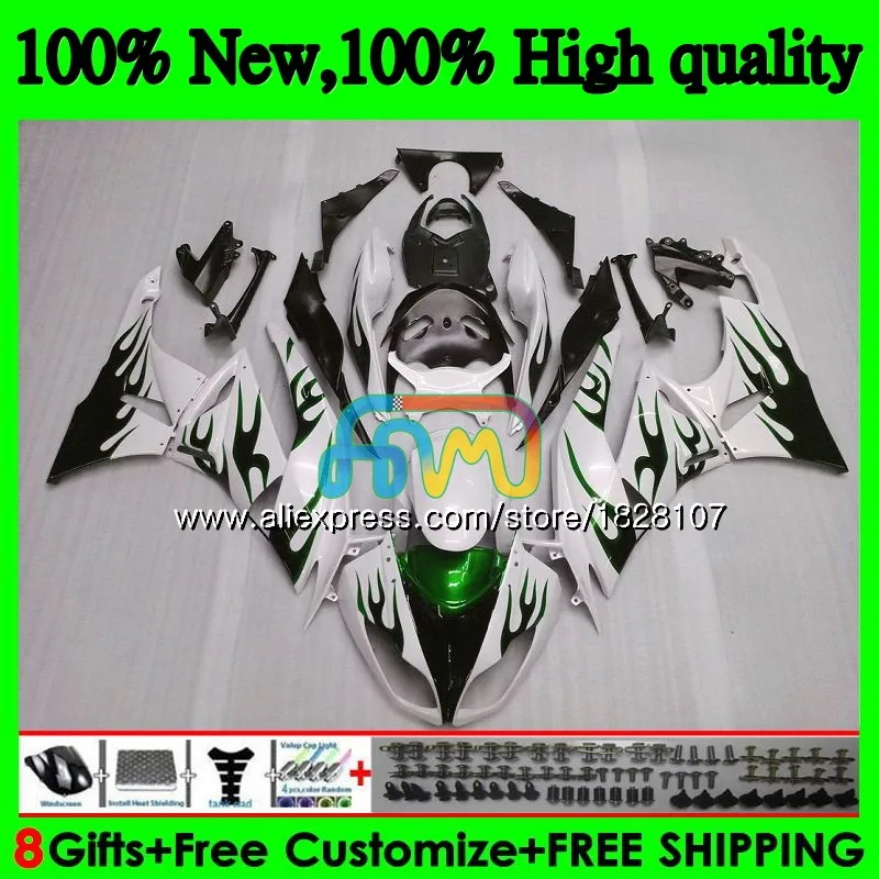 Корпус для KAWASAKI ZX636 ZX600 ZX-6R ZX 6R ZX 636 600CC 9BS. 70 ZX-636 зеленый пламя ZX6R 09 10 11 12 2009 2010 2011 2012 обтекатель