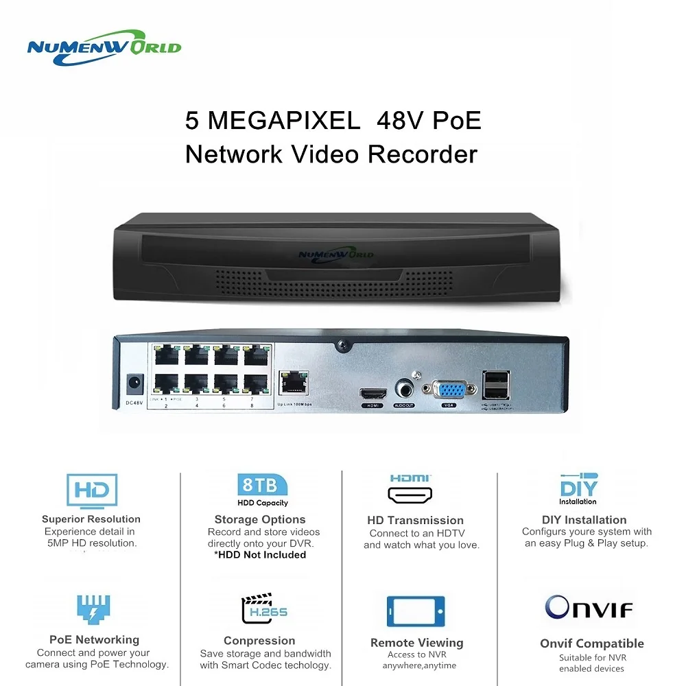 H.265 4/8CH POE NVR P2P Сетевой Видео Регистраторы IP CCTV Камера для видео наблюдения безопасности системы совместимость onvif ip Камера H.265 4/8CH POE NVR P2P Сетевой Видео Регистраторы IP CCTV Камера для видео наблюдения безопасности системы совместимость onvif ip Камера