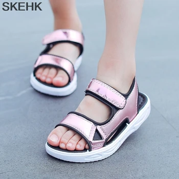 

SKHEK Summer Girls Sandal Fashion Sweet Children Sandals For Girls Breathable Hoolow Out Shoes Soft Bottom Shoes