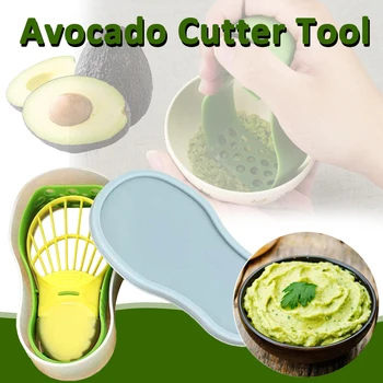

3-in-1 Avocado Keeper Storage Container Avocado Tool Avocado Slicer Shea Corer Butter Peeler Separator Kitchen Vegetable Tools