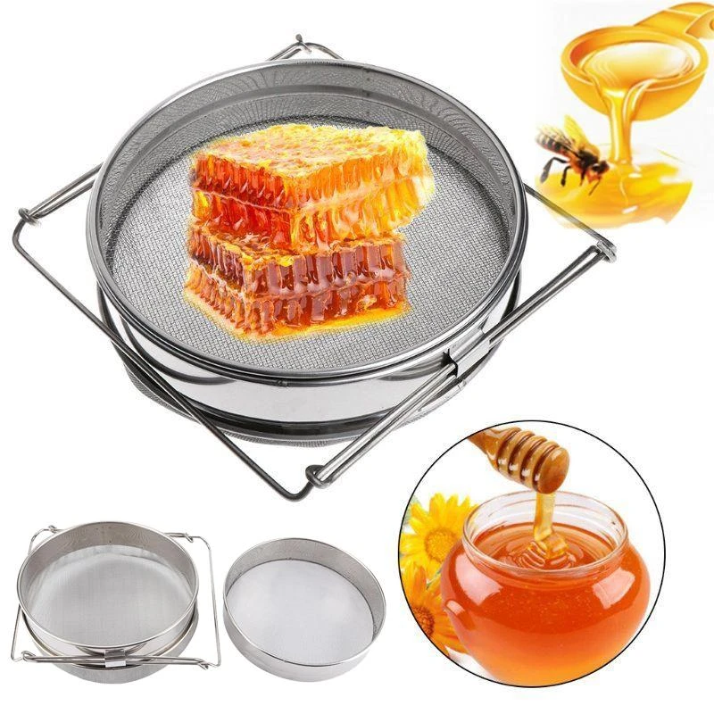 Stainless Steel Beekeeping Double Honey Sieve Strainer Extractor Filter Mesh Screen Equipment Stainless Steel Honey Double Sieve