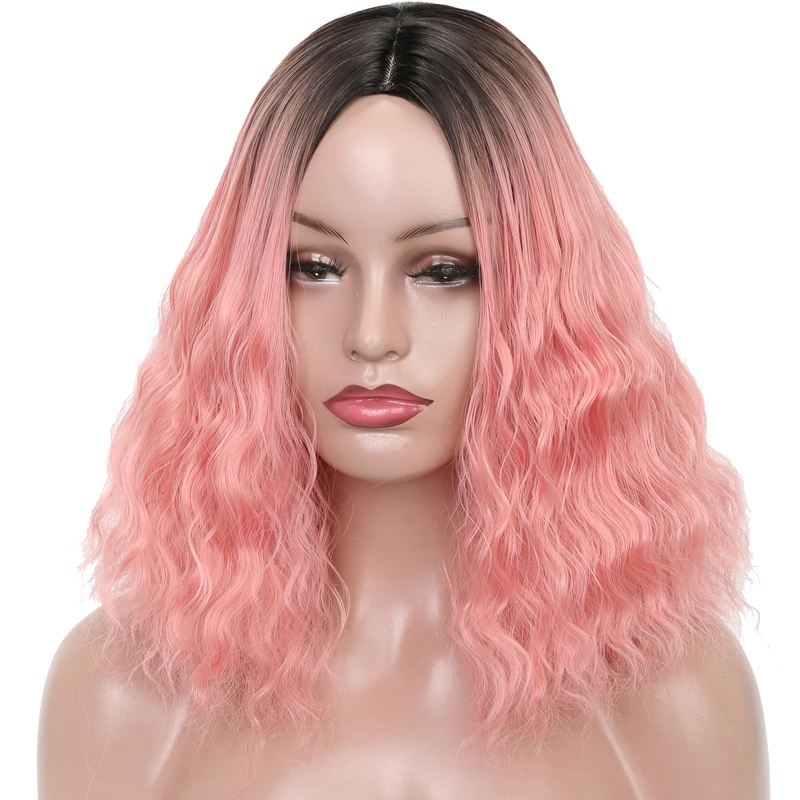 XINRAN длинные волнистые серебристо-белые синтетические парики для женщин термостойкие косплей волосы розовый блонд парик