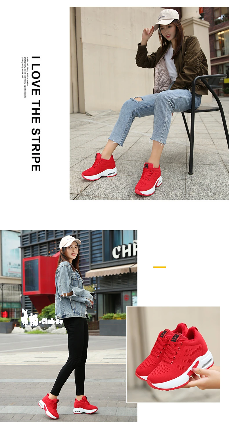 Chaussures Haute Marche Femme; женская обувь, визуально увеличивающая рост на 9 см; спортивные зимние кроссовки на толстой платформе; женская обувь для бега