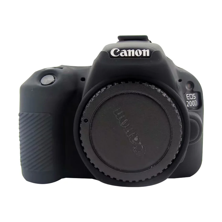 Black FOTOFLY сумки для камеры Canon EOS 200Dii Мягкий силиконовый чехол цвет резиновый чехол сумка для Canon EOS 200D II 2 защитные аксессуары - Цвет: Black