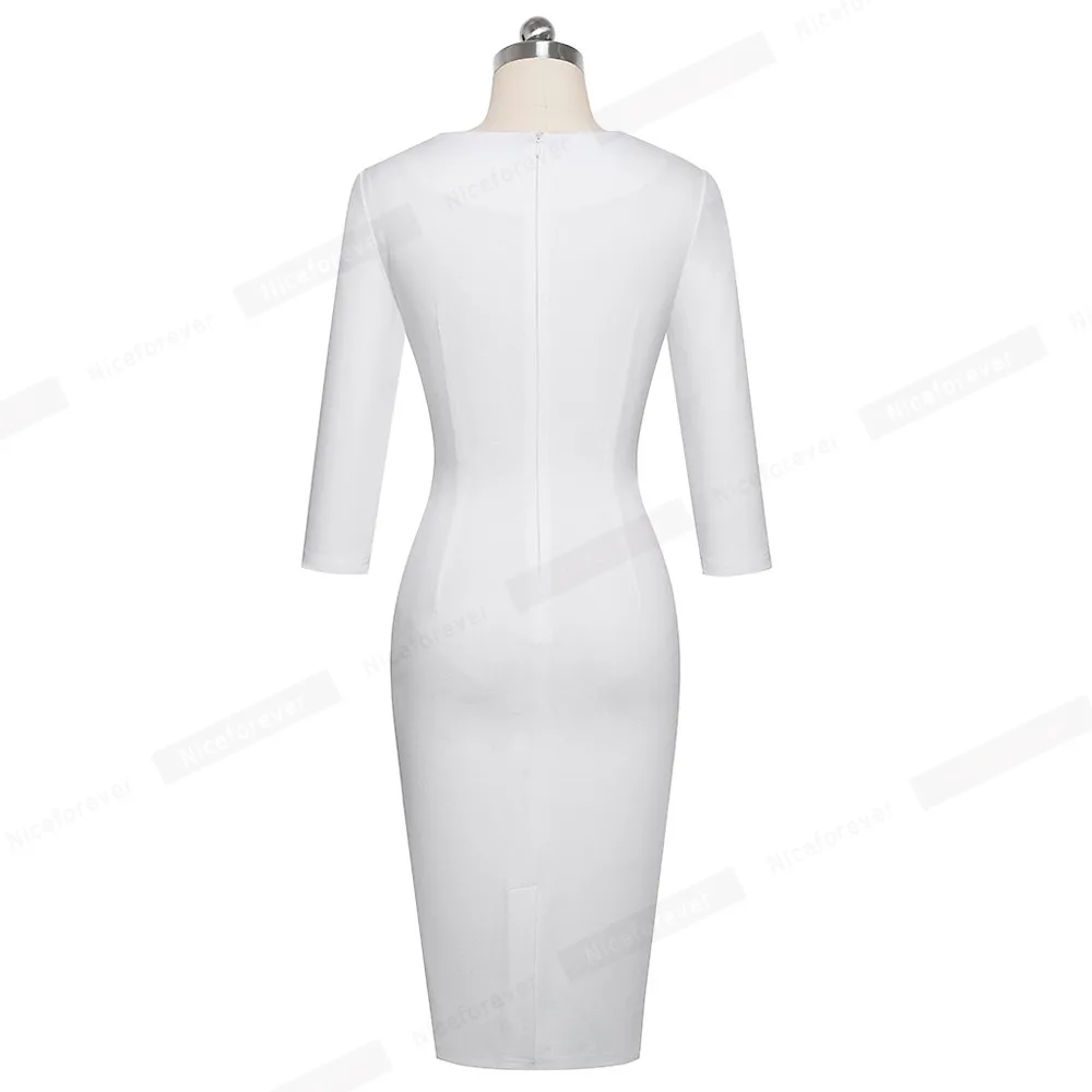 Skup Ładny zawsze elegancki kontrast kolorowy patchwork biuro z Botton wzburzyć vestidos biznes formalne zimowe Bodycon kobiety sukienka B558