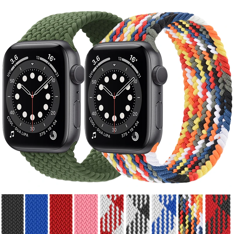 Fabric Nylon Solo Loop for Apple Watch Strap Series 6 SE 5 4 3 2 Elastic Bracelet 38mm 42mm 40mm 44mm Watch Band