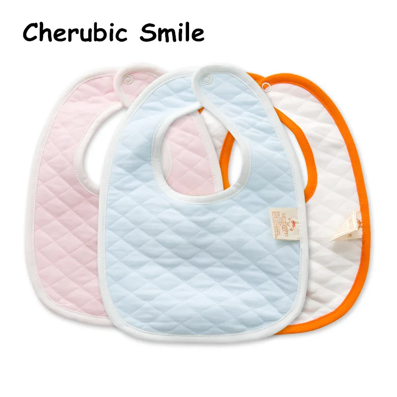 

Newborn Baby Bibs Thicker Burp Cloths Double-layer Cotton Padded Baby Mouth Towel Buttoned Neonatal Bib