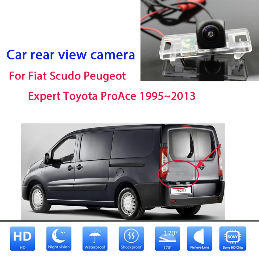 Camera For Fiat Scudo Peugeot Expert Toyota ProAce 1995~2013 CCD Full HD Night Vision Backup license plate camera 360 camera for car