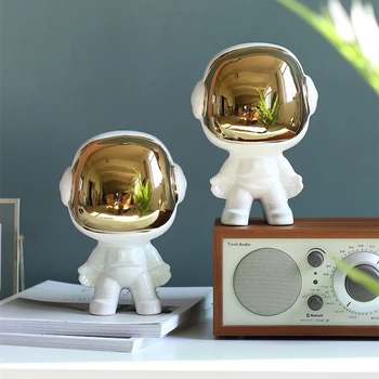 

Nordic Ceramic Astronaut Statue Home Decoration Accessories Spaceman Sculpture Desktop Decor Planet Decorations Kids Room Gifts