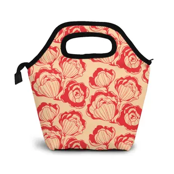 

Floral Repeat Lunch Bag Boxes Bags Portable Insulated Picnic Food Box for Women Men