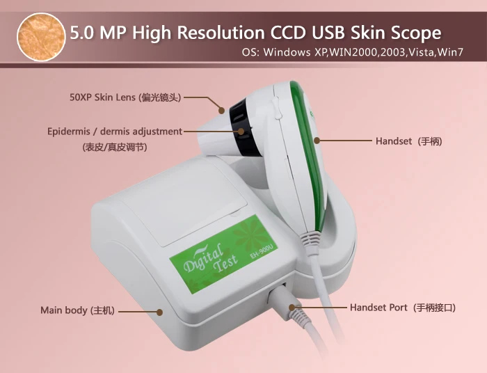 Портативное устройство для анализа кожи лица/устройство для тестирования кожи заводская цена для домашнего использования Быстрая