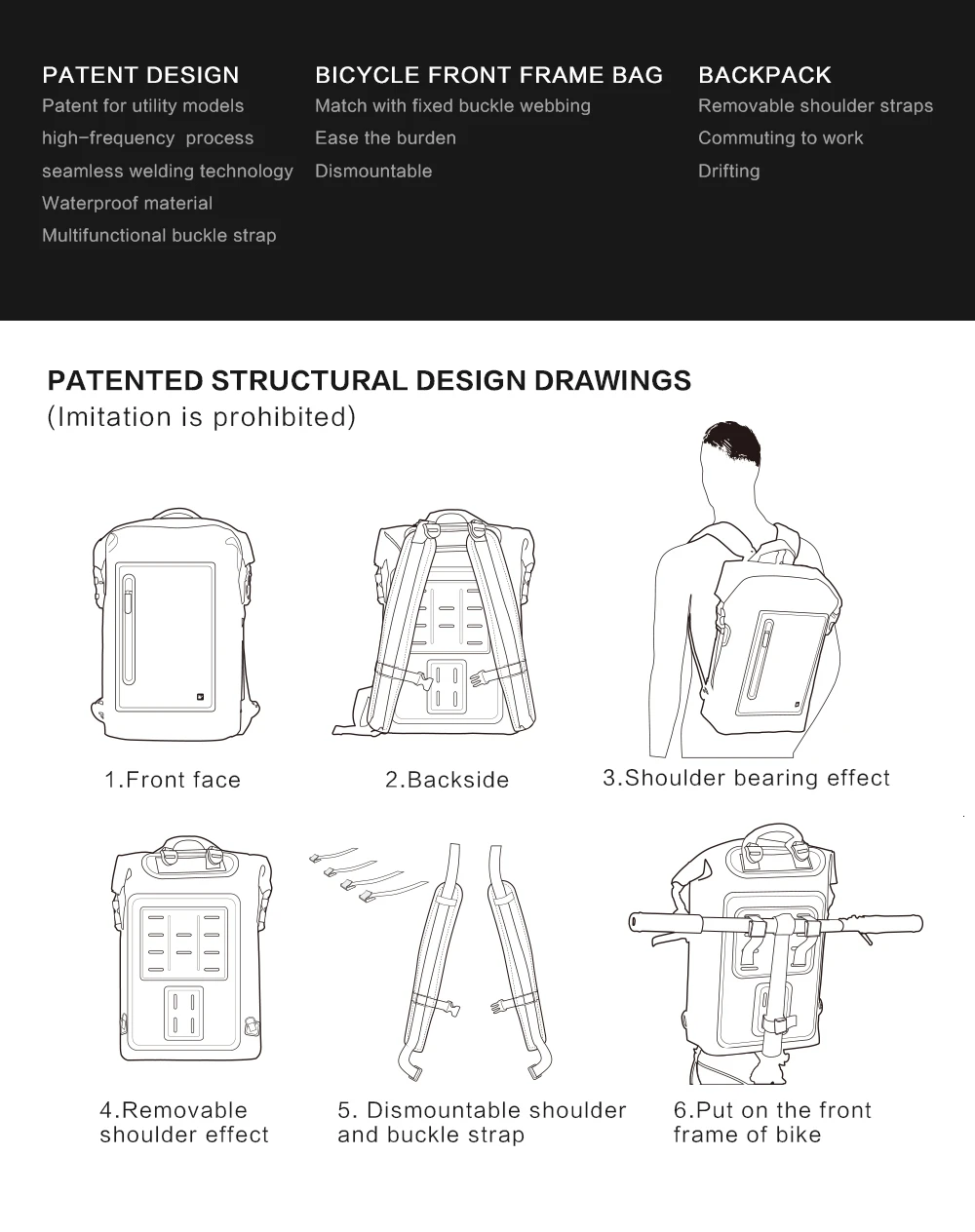 Clearance 20L Full Waterproof Bike Bicycle Front Bag Riding Backpack Multi-function Cycling Travel Bag Riding Bicicleta Bicycle Equipment 16