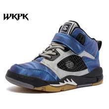 

WKPK Children Sneakers Four Seasons Trend Children's Basketball Shoes Comfortable Abrasion Resistant Kids Outdoor Sports Shoes