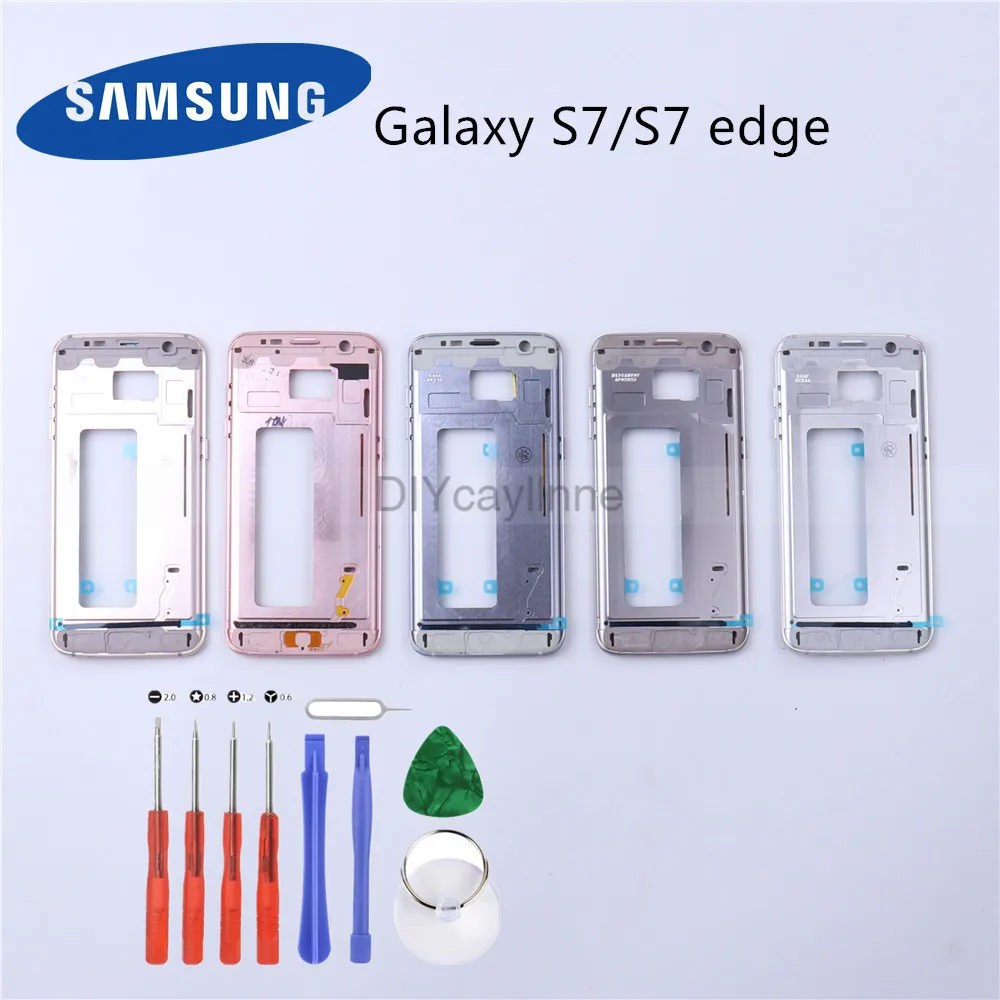 Новый S7 edge G935 средняя рамка для Samsung galaxy G930 промежуточная Корпус Боковая кнопка