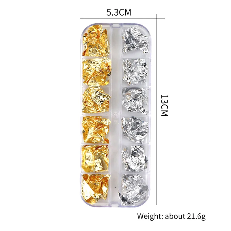 Sparkly Foil Nails Sequins Irregular Aluminum Gold Red Summer Design Set Nail Glitter Flakes Gel DIY Manicures Accessories