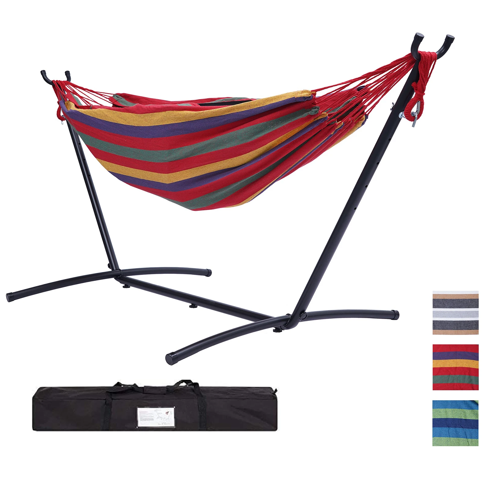 Hammock Set 112" Large Size Double Classic Hammock with Stand for 2