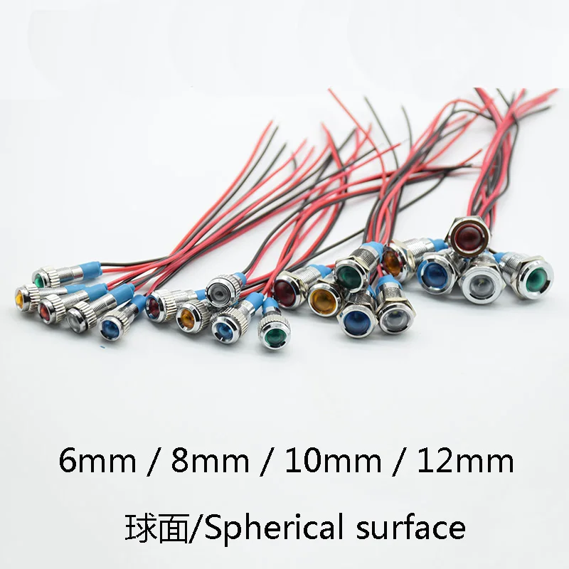 Предупреждение ющий светодиодный металлический индикатор 1 шт. 6 мм сигнальный