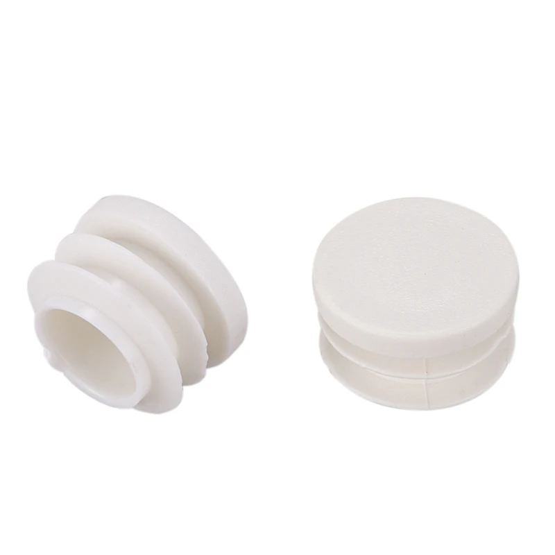 

WSFS Hot 18mm Diameter Plastic White Plug Caps Inserts For Tubes Cap 24 Pieces