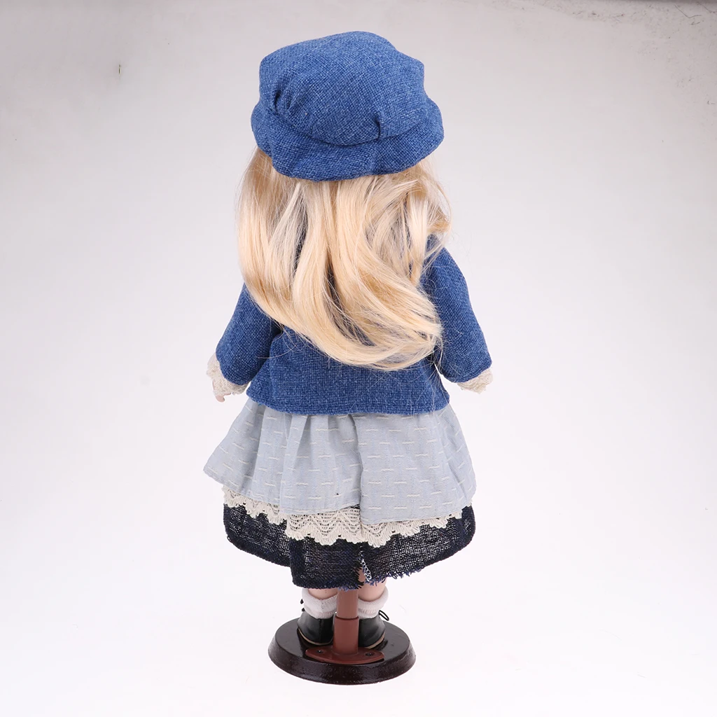 40cm Porcelain Doll Victorian Lady in Dress Gown People Figure Vintage Dollhouse Miniature