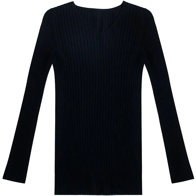 Autumn Winter Cotton Sweater Women New Soft Core Silk Long-sleeved Solid V-neck Slim Slimming Shirt Sweater Autumn Winter Cotton Sweater Women New Soft Core Silk Long-sleeved Solid V-neck Slim Slimming Shirt Sweater