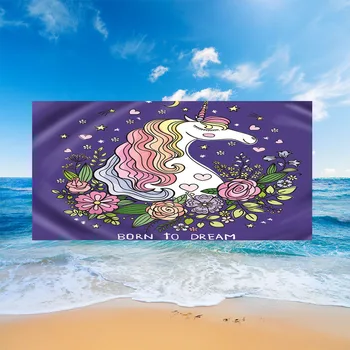 

unicorn 3D digital printing rectangular beach towel microfiber swimming pool seaside cushion bath towel Yoga mat T515
